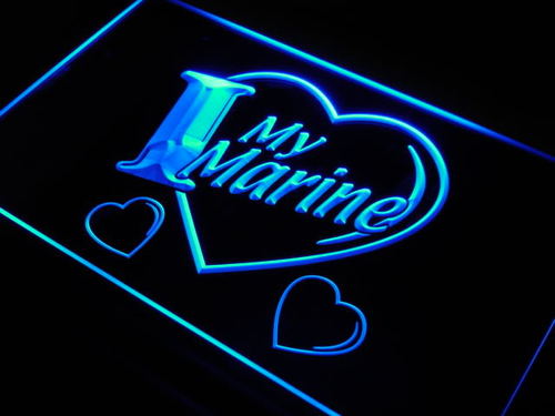 I Love My Marine Navy Military Neon Light Sign